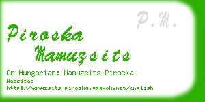 piroska mamuzsits business card